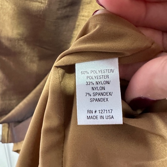 Badgley Mischka | Bronze Metallic Dress | Size 10 NWT - Picture 6 of 10